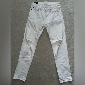 Abercrombie white straight ripped jeans 28/30